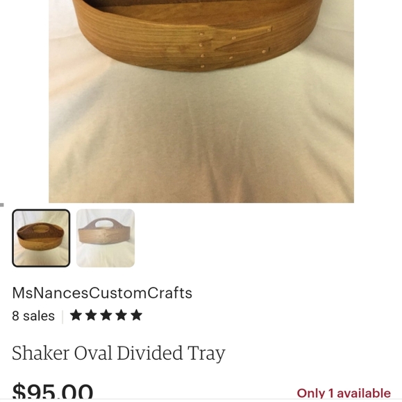 Cherry Wood Divided Shaker Tray Hand Crafted KY - Picture 12 of 12